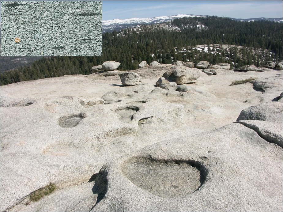 weathered granited surface on a mountain top