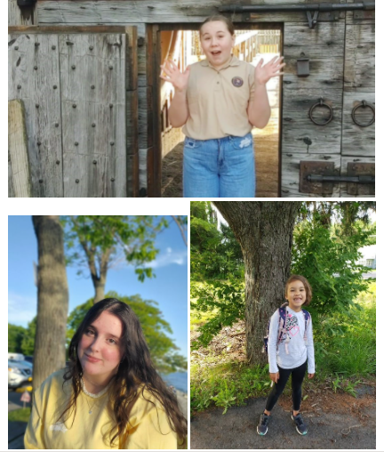 Louisa Morgan (top), Ivory Roman (bottom right), and Sarah Westcott (bottom left). Photo of Louisa Morgan (top), Ivory Roman (bottom right), and Sarah Westcott (bottom left) posing and smiling outdoors.