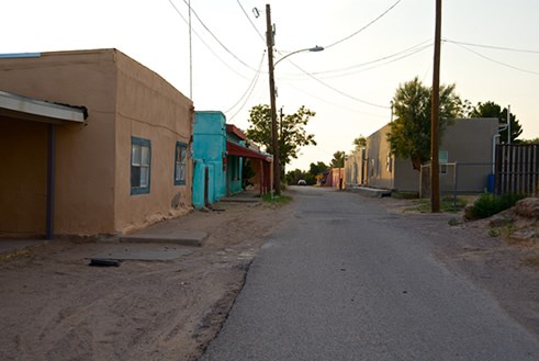 Cristo Rey Street leads down the original path of El Camino Real de Tierra Adentro in the historic southern New Mexico village of Doña Ana. Photo © Jack Parsons Cristo Rey Street leads down the original path of El Camino Real de Tierra Adentro in the historic southern New Mexico village of Doña Ana. Photo © Jack Parsons