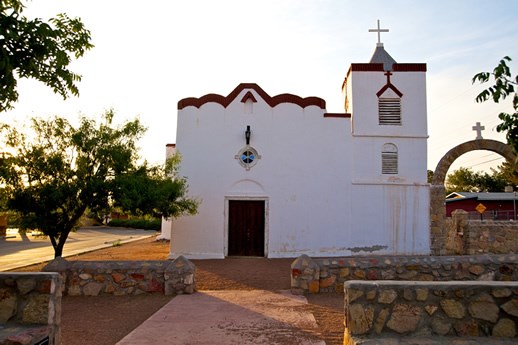 Southern New Mexico’s oldest church, the adobe Nuestra Señora de la Candelaria (Our Lady of Candelaria). Photo © Jack Parsons.