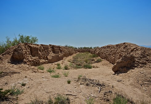 Large storehouses at Fort Craig held rations and other supplies for resident troops. The great capacity and security of these adobe strongholds also made Fort Craig a major supplier of provisions for area forts. Photo © Jack Parsons