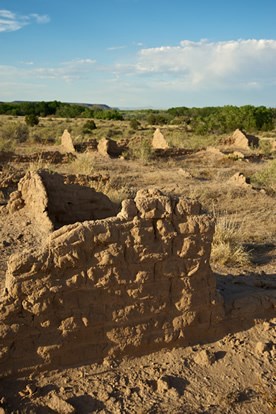 Historic ruins, such as those highlighted at the prehistoric Tiwa Indian village of Kuaua (also known as Coronado Historic Site) in central New Mexico, pose serious preservation challenges and opportunities along El Camino Real. Photo © Jack Parsons