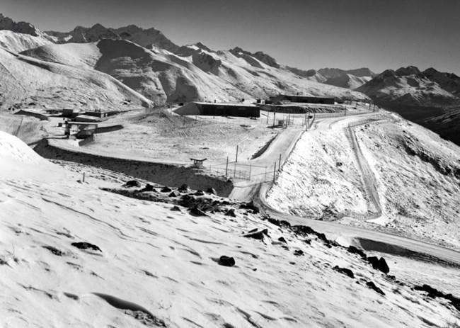 Site Summit, looking east at missile launch area under construction Photo from National Register collection, originally U.S. Army photo