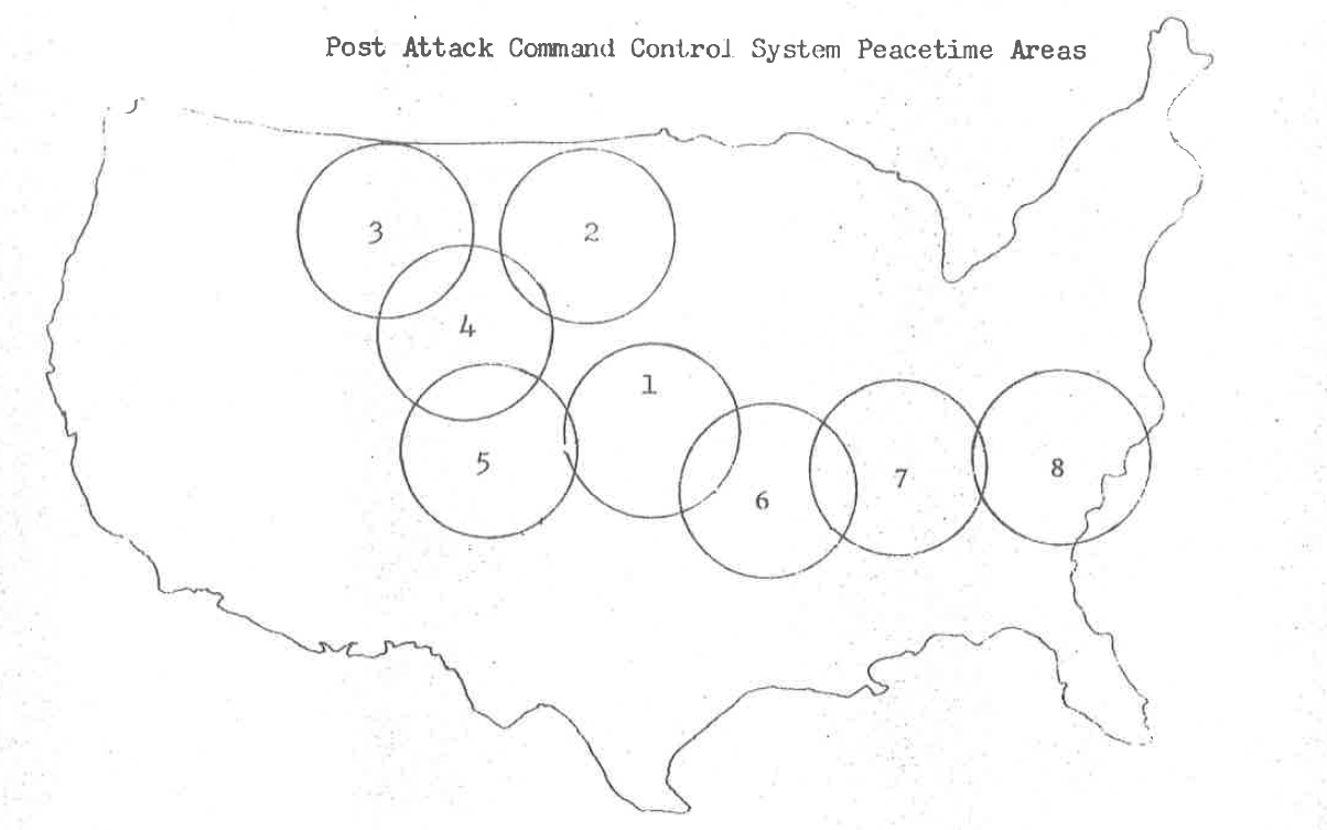 Black and white map of the United States with numbered circles ranging from the areas of North Dakota going south and then east to the coast.