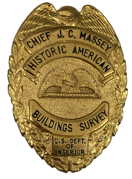 Gold badge marked "Chief J.C. Massey HABS"