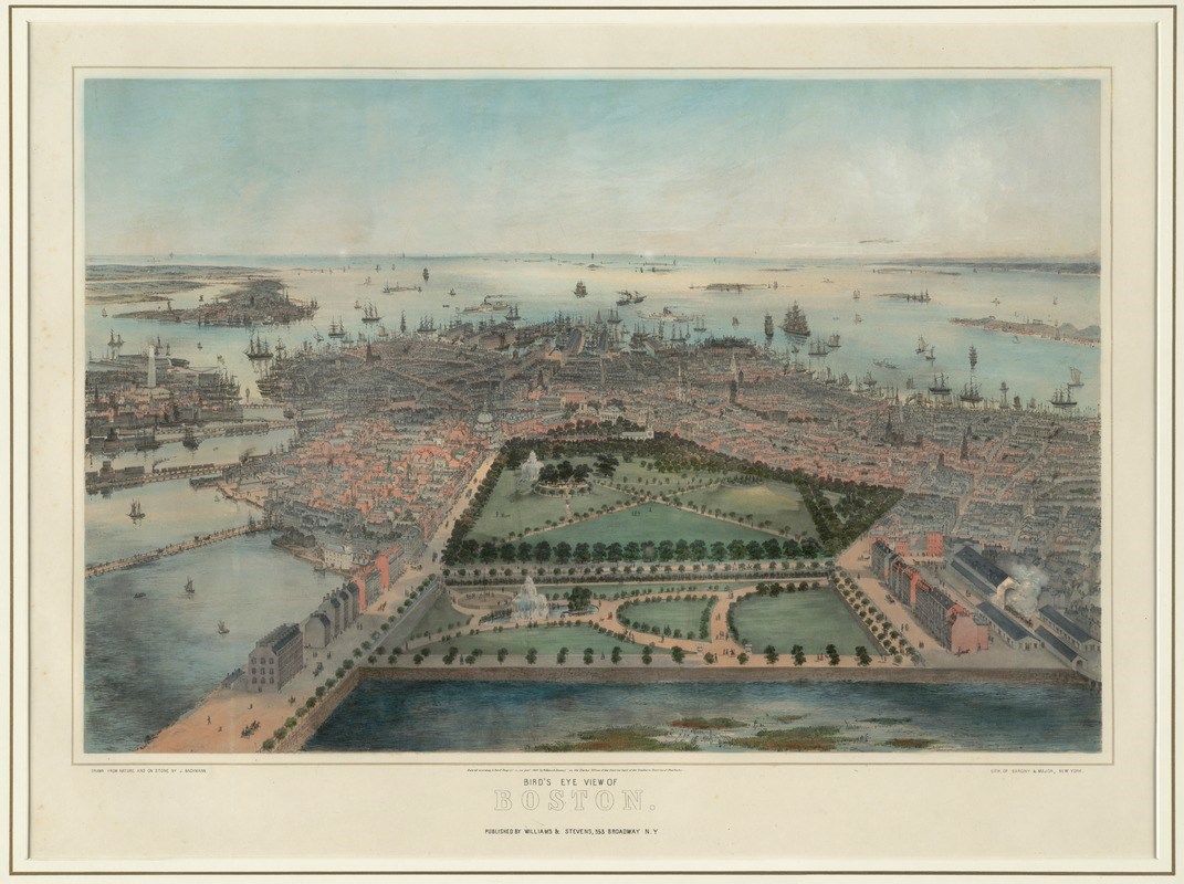 Bird's eye view of Boston 1850