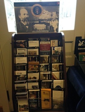 brochurerack a book case that has 28 cubby holes for presidential brochures