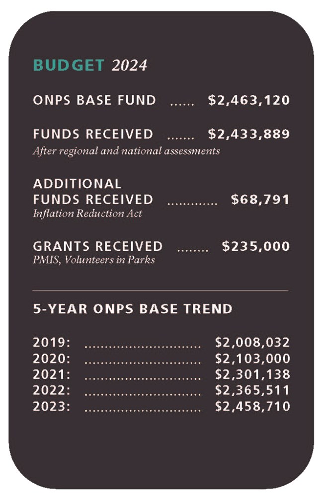 a graphic containing yearly budget information
