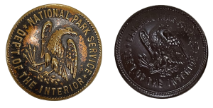 NPS uniform buttons Two buttons with eagle motif in center