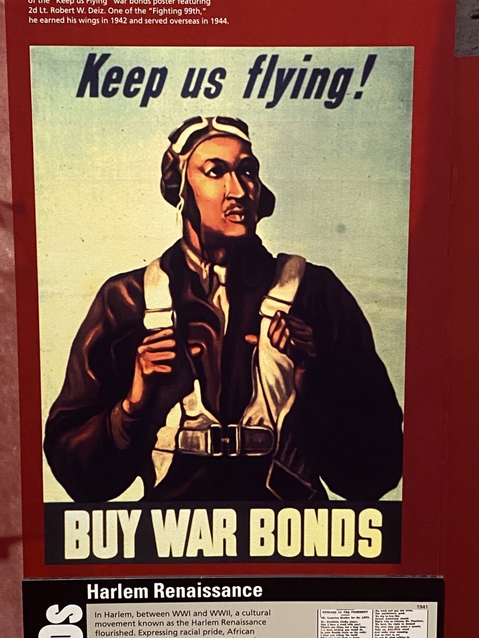 WWII propaganda poster. "Keep us fling! BUY WAR BONDS"