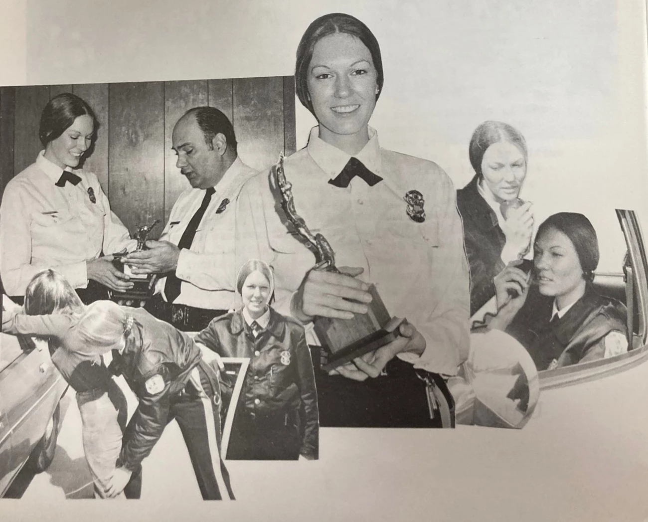 Casey Carlson Collage of photos of US Park Police officer Casey Carlson winning and award and doing police duties.