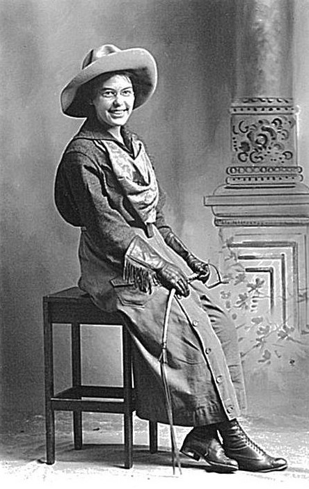 Studio photo of Clare Hodges, probably takenafter she was no longer as a ranger, for a "Sunset Magazine" feature in 1919.(Courtesy of Susan Sawyer)