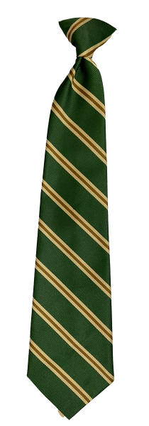 Blazer uniform necktie Green, brown, and gold striped necktie