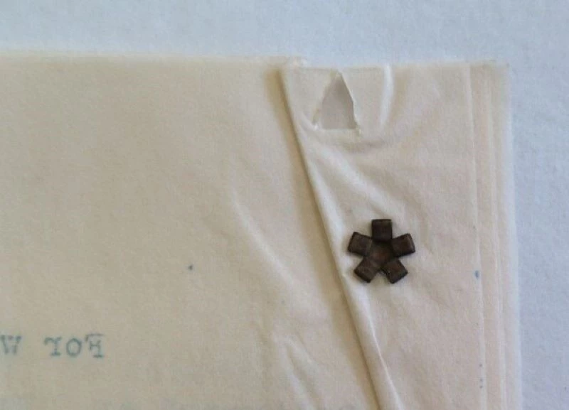 Grommet Fastener Grommet fastener used in archives.
