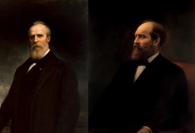 Two presidential portraits