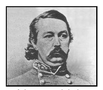 man wearing a gray uniform who has dark hair and a dark mustache