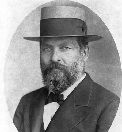 James a. Garfield wearing a hat