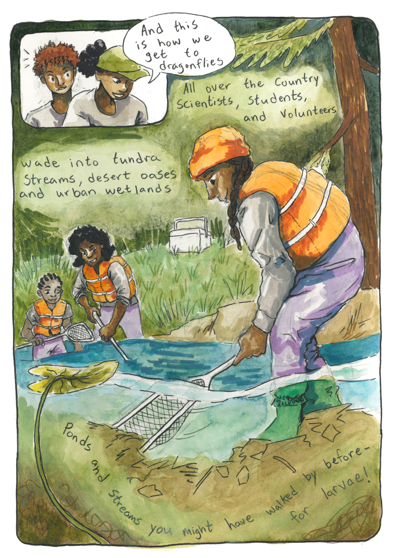 Page six of graphic narrative; alt text provided below.