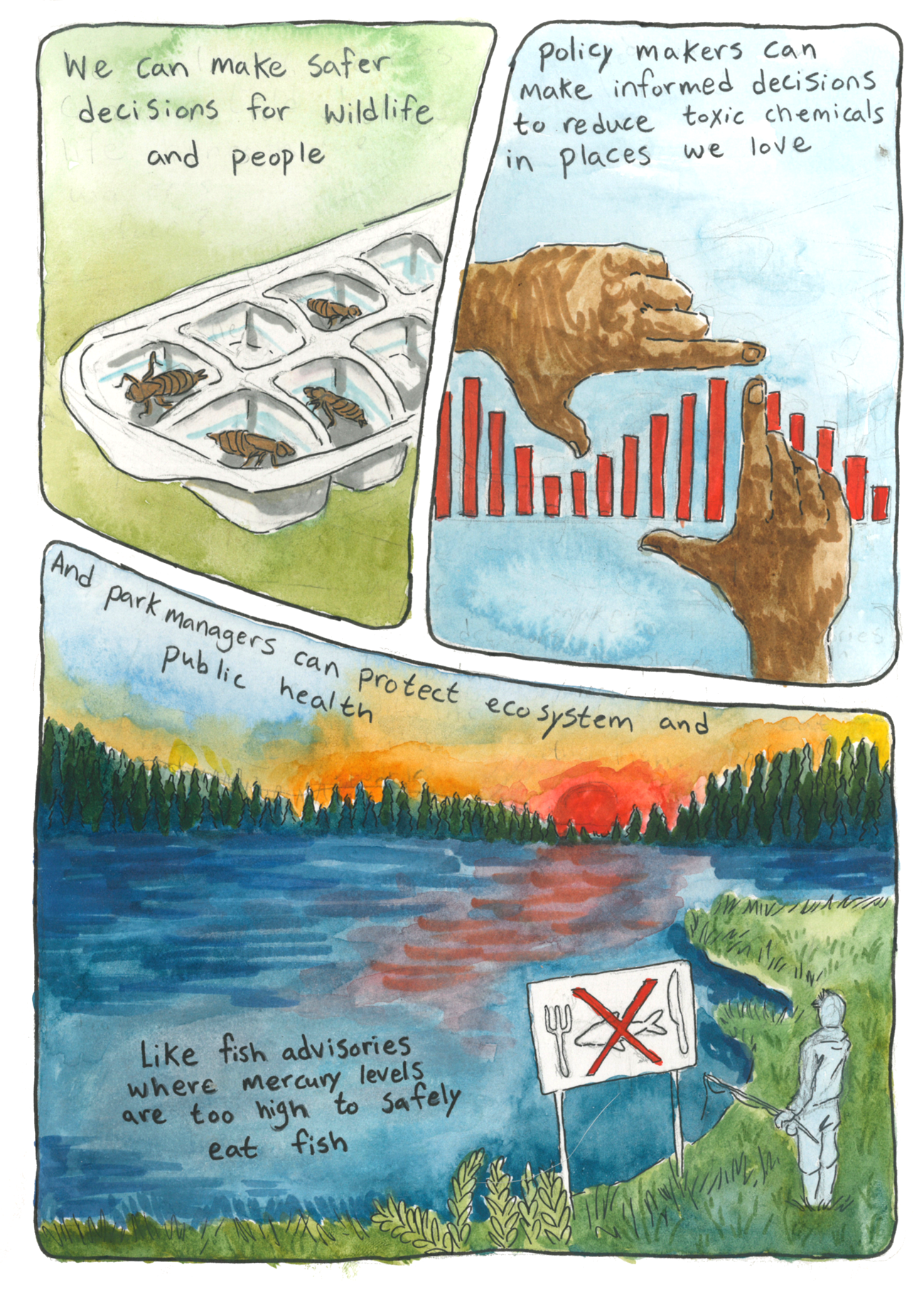 Page nine of graphic narrative; alt text provided below.