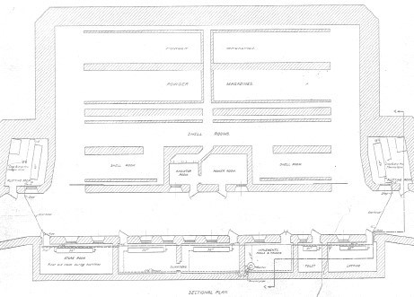 black and white drawing of battery mills floorplan