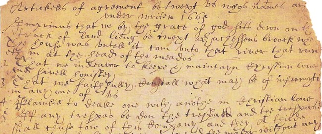 eastchestercovenant1-5 Document, with writing