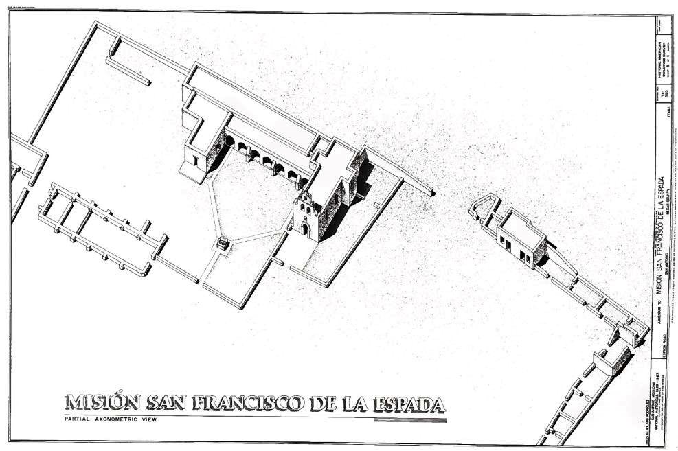 Partial Axonometric view of Mission Espada