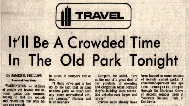 newspaper article titled It'll be a crowded time in the old park tonight