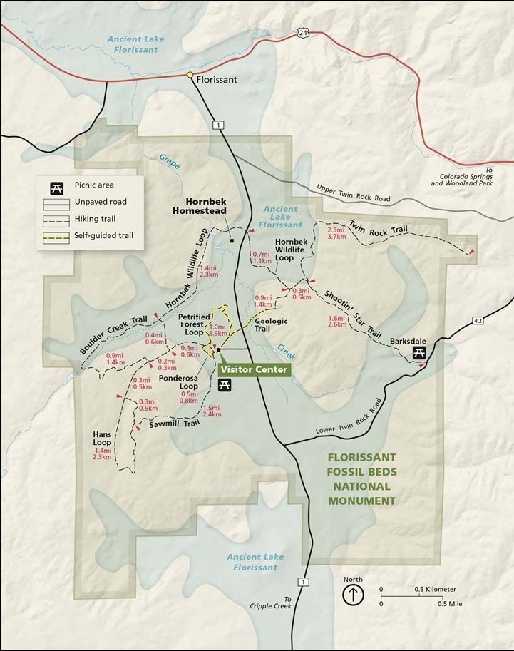 flfo area map map of park unit and major roads