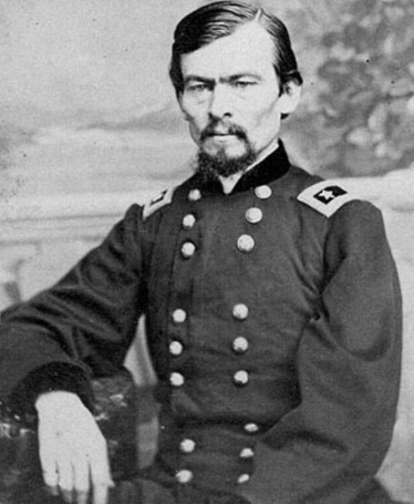 Franz Sigel a gentleman with a goatee wearing a Union blue officer uniform