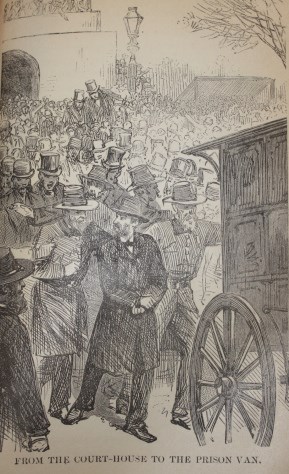 man walking to a carriage surrounded by a crowd of onlookers