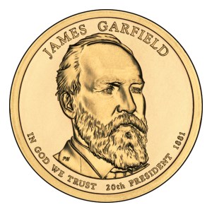 garfieldcoin gold coin that says James A. Garfield and In God We Trust