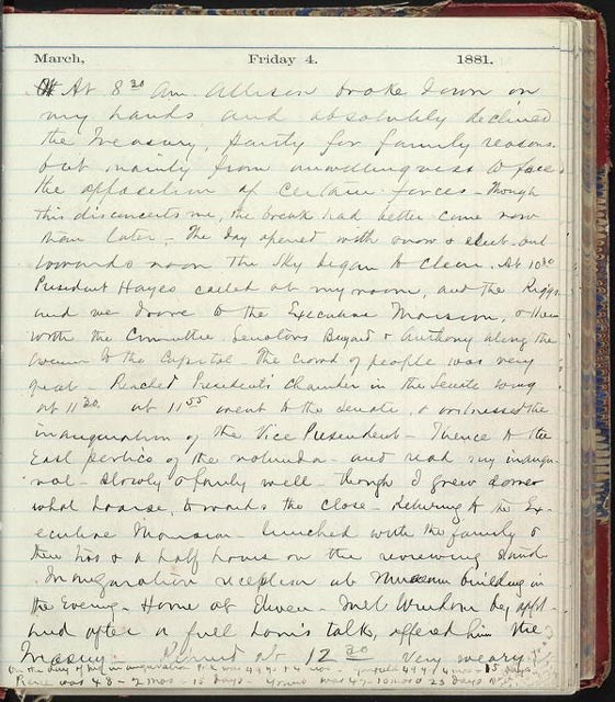 garfielddiarypage handwritten diary page of James A. Garfield