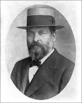 garfieldstrawhat Congressman Garfield is wearing a dark suit and straw hat