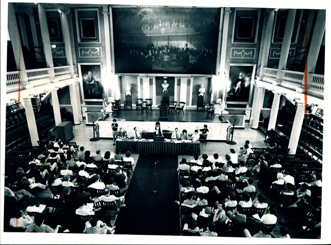 Gay Town Meeting 1980 in Faneuil Hall