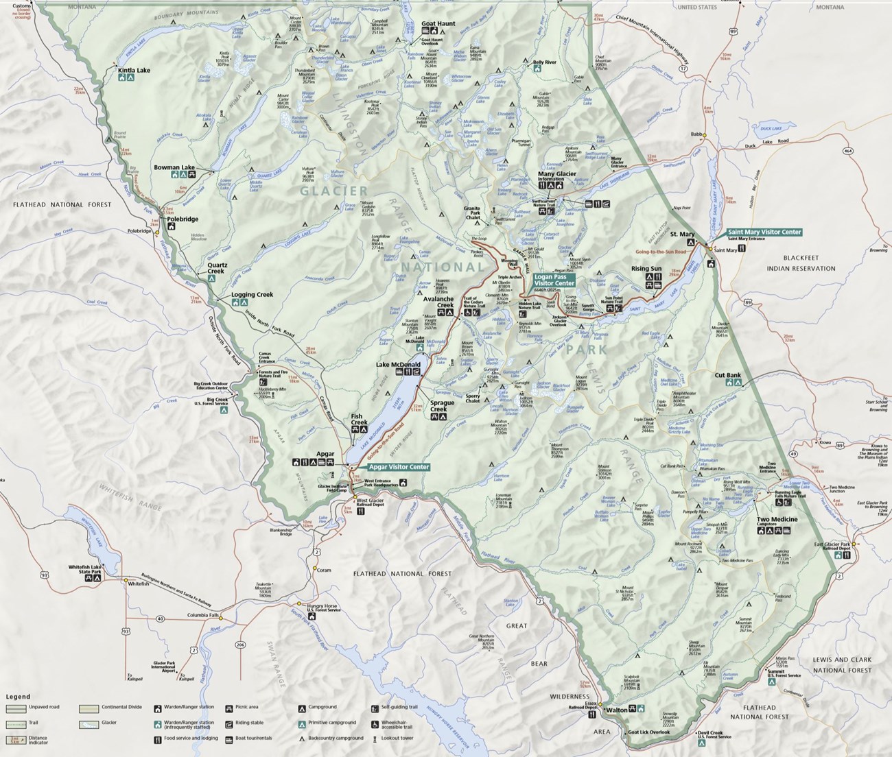 map of park unit and major roads