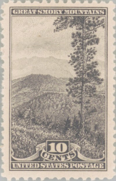 Gray 10-cent Great Smoky Mountains stamp