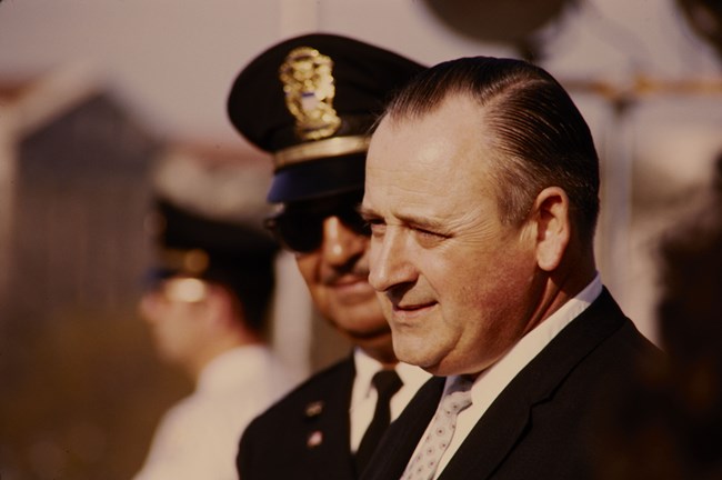 George Hartzog and Grant Wright George Hartzog standing next to Grant Wright in his police uniform