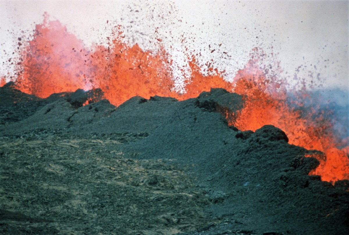 erupting lava