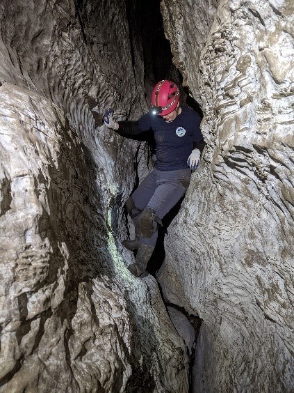 heather in canyon moving through cave canyon