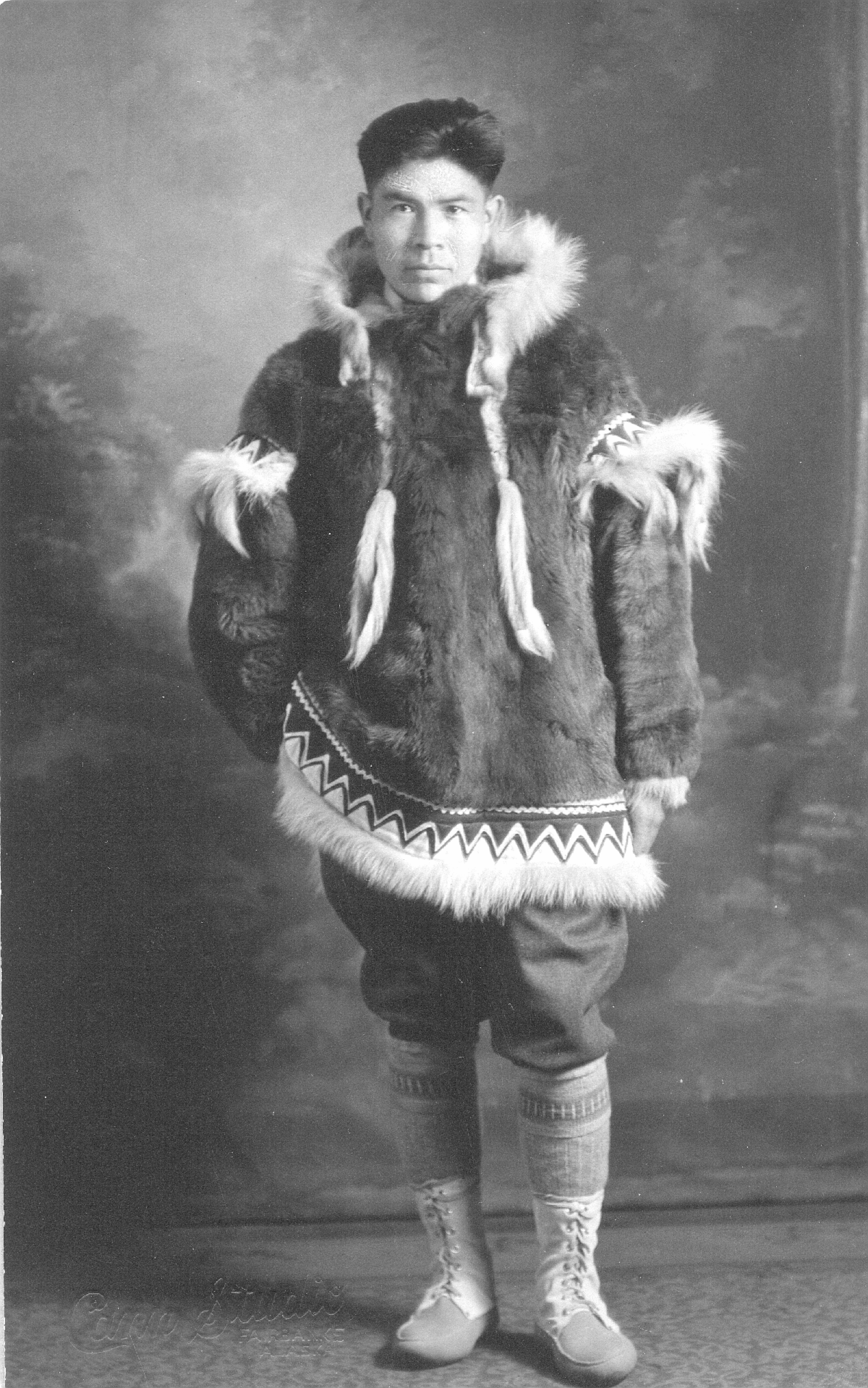 alaska native man in traditional attire