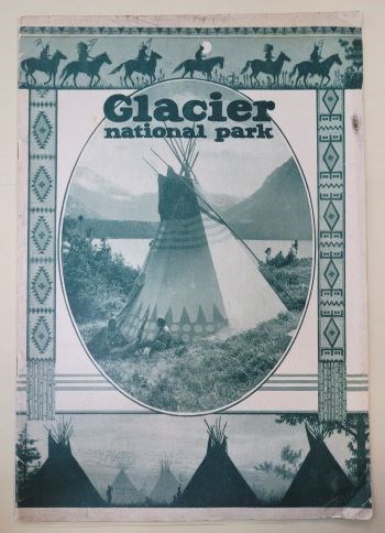 Cover of a Great Northern Railway brochure with Native American tipis