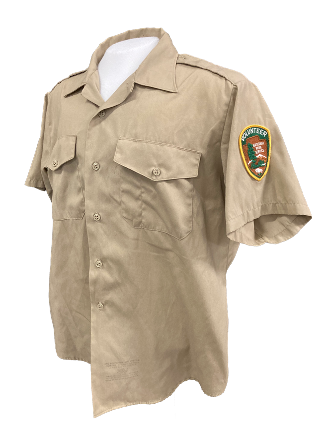 Khaki volunteer shirt Khaki short sleeves shirt with volunteer patch