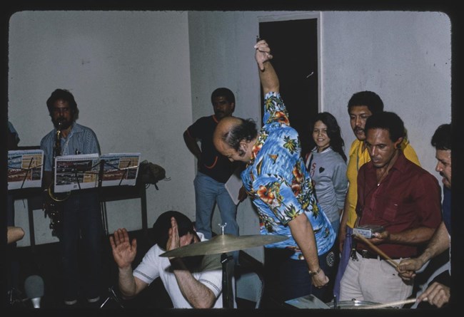 Salsa workshop band in rehearsal