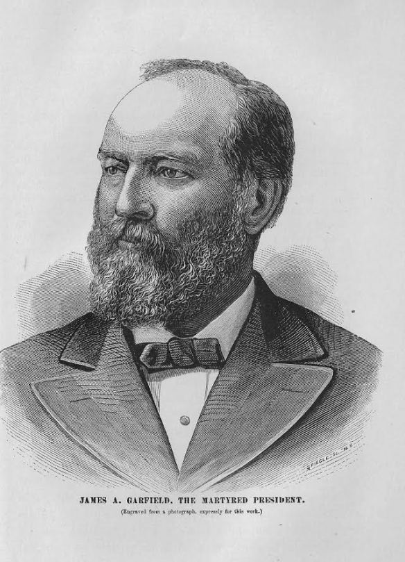 a drawing done by Mary Clemmens of President Garfield