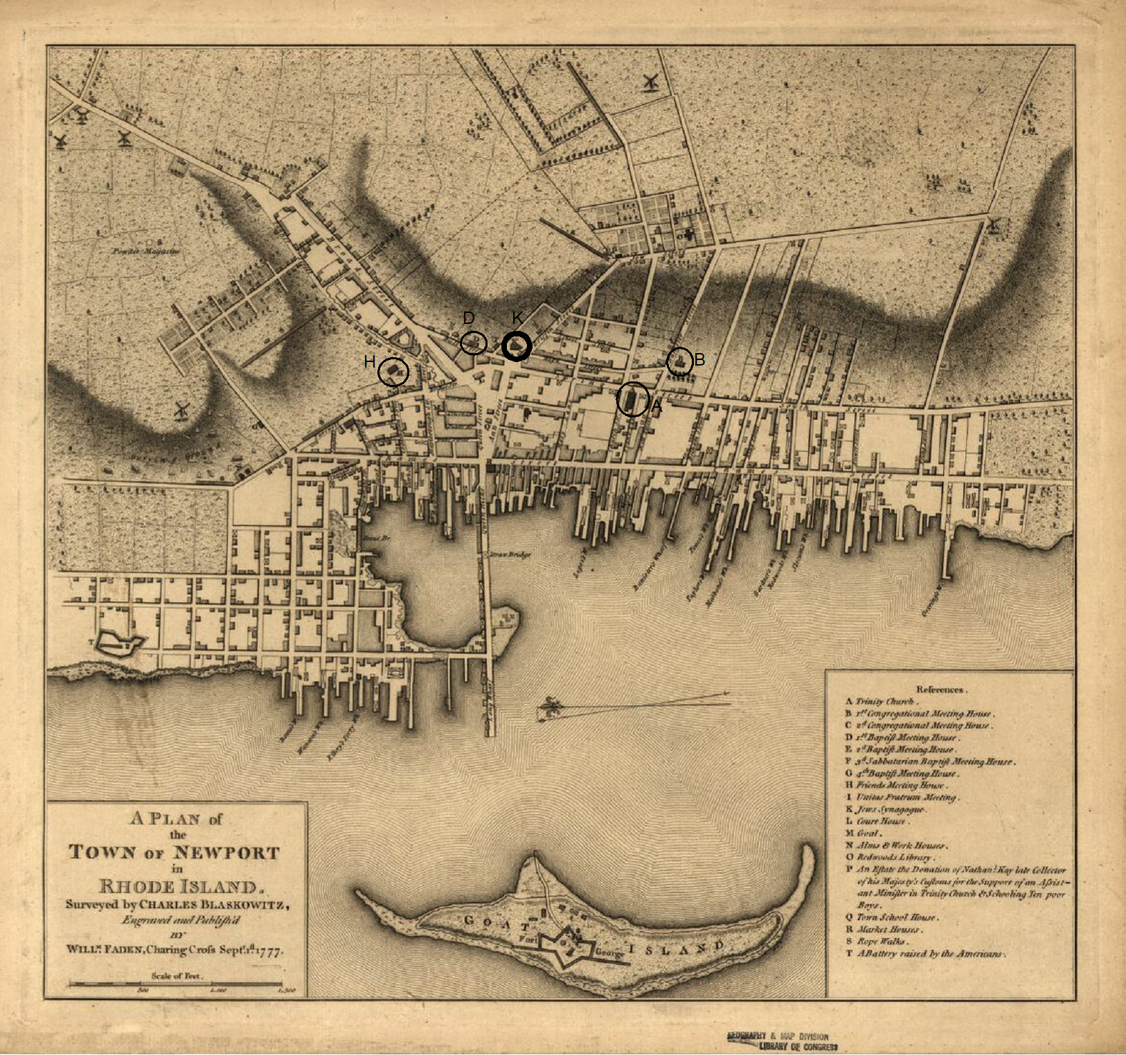 A plan of the town of Newport in Rhode Island,1777 A plan of the town of Newport in Rhode Island,1777