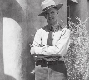 historic photo of man in ranger flat hat