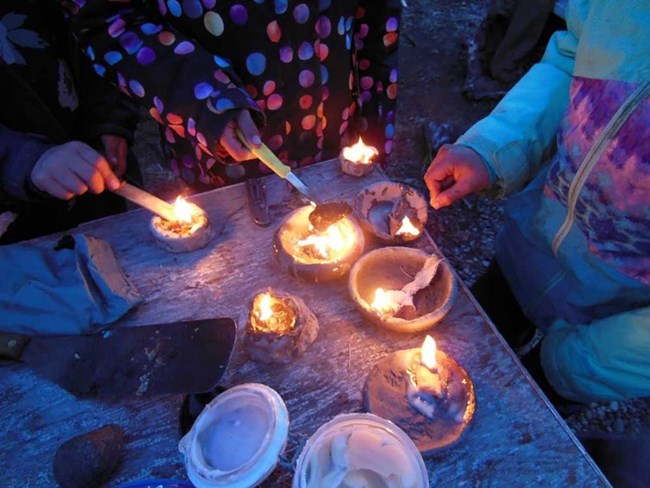 Children light handmade ceramic lamps.