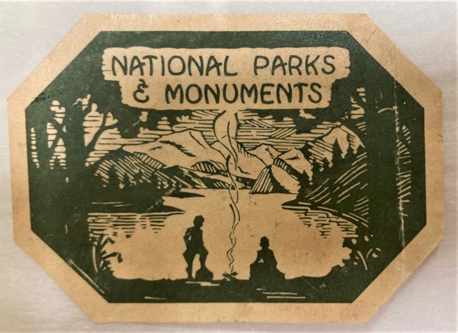 Squat octagonal windshield sticker for parks and monuments