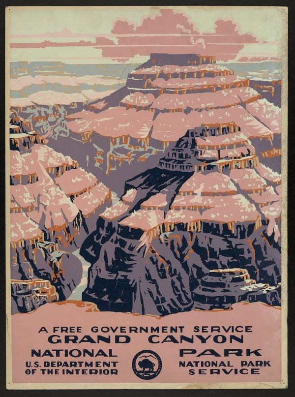 Grand Canyon poster Poster of the Grand Canyon in pink