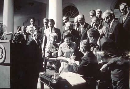 President Lyndon B. Johnson signing the Wilderness Act, September 3, 1964. Wikimedia Commons